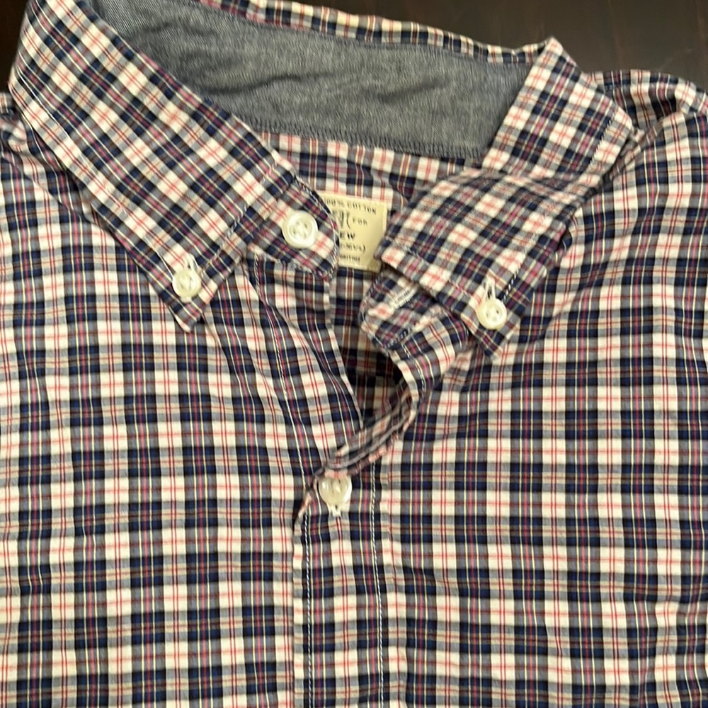 Mens J Crew L (16-16 1/2) plaid shirt